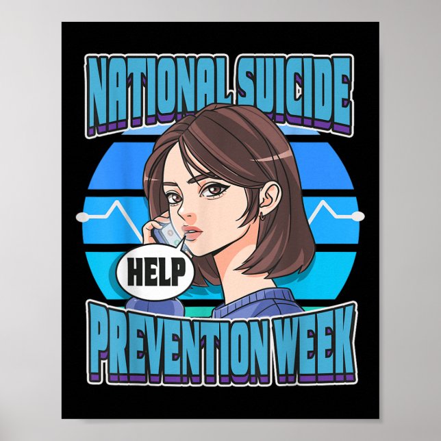 Nationella veckan för suicidprevention Stöd mental Poster (Framsidan)
