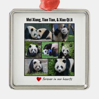 Nationella Zoo Pandas "Forever in our Hearts" Julgransprydnad Metall