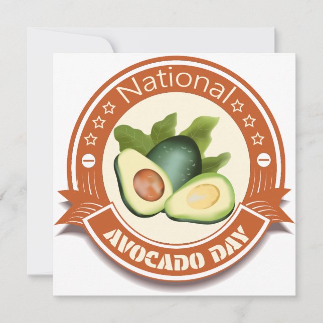 Nationellt avocado Day-märke och -märke Julkort (Framsida)