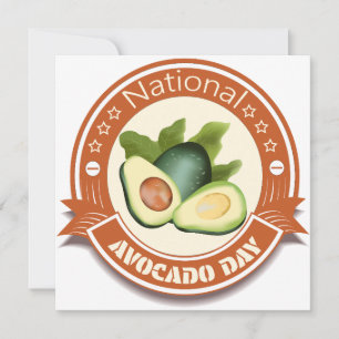Nationellt avocado Day-märke och -märke Julkort
