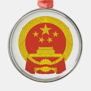 Nationellt emblem för folkrepubliken China Julgransprydnad Metall