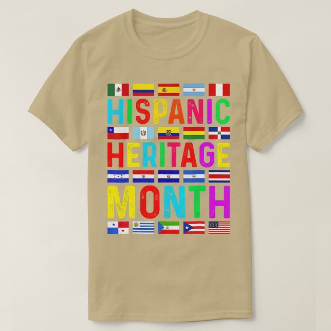 Nationellt historiskt kulturarv, månatligt latino, t shirt (Design framsida)