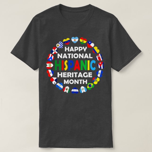 Nationellt historiskt kulturarv, månatligt latino, t shirt (Design framsida)
