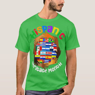 Nationellt ispanikkulturarv hela Land Fla T Shirt