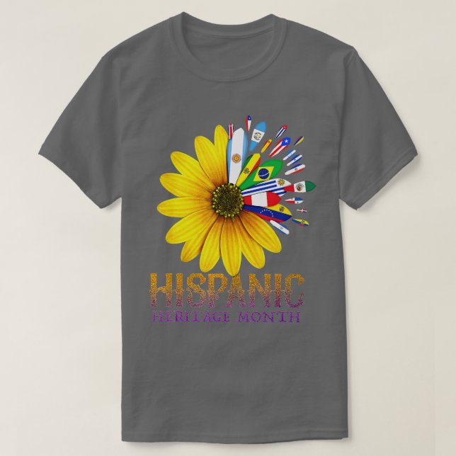 Nationellt ispanikkulturarv, månatlig latino Flagg T Shirt (Design framsida)