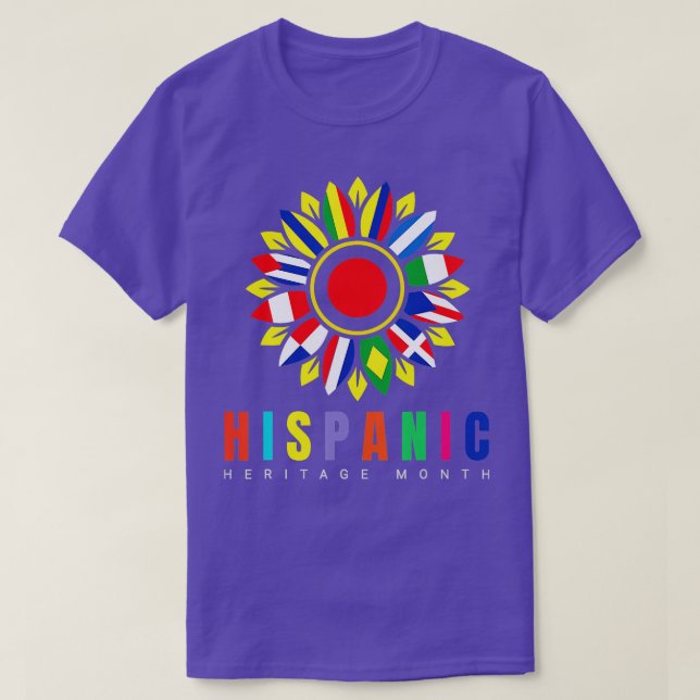 Nationellt ispanikkulturarv, månatlig latino Flagg T Shirt (Design framsida)