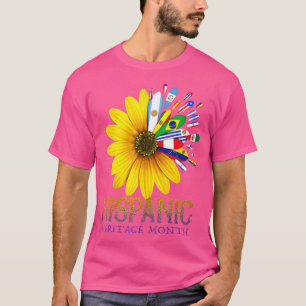 Nationellt ispanikkulturarv, månatlig latino Flagg T Shirt