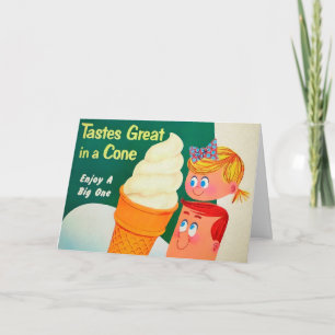 Nationellt kort för krämfärgning av retro Ice