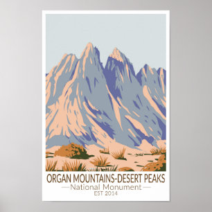 Nationellt monument över organbergen Desert Peaks Poster