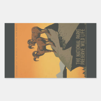 Nationellt Parker bevarar Vintage annons. Rektangulärt Klistermärke