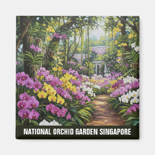 Nationellt vykort för Orchid Garden Singapore Magnet