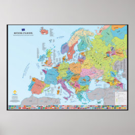Nationernas Europa Carte des Nations (en français) Poster