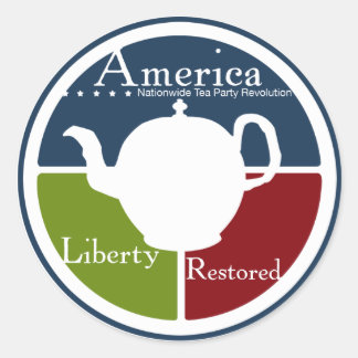 Nationstäckande tea Party Revolution-dekal Runt Klistermärke
