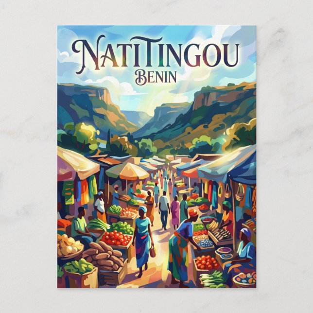 Natitingou marknad Benin Vykort (Framsida)