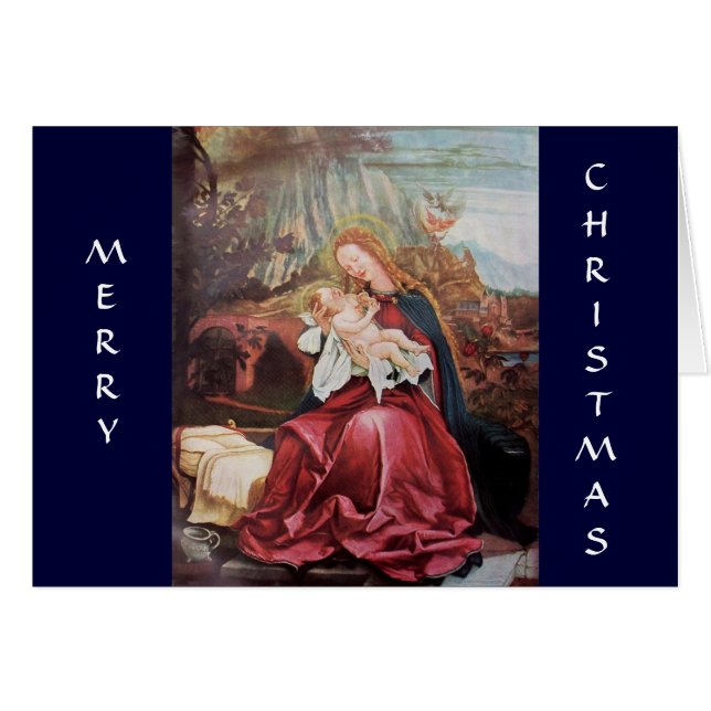 NATITIVITET MED ÄNGLAR - MAGISK CHRISTMAS HÄLSNINGSKORT (Framsidan Horizontal)