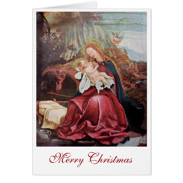 NATITIVITET MED ÄNGLAR - MAGISK CHRISTMAS HÄLSNINGSKORT (Framsidan)