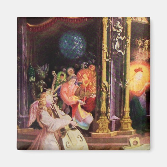 NATITIVITET MED ÄNGLAR - MAGISK CHRISTMAS MAGNET (Framsidan)