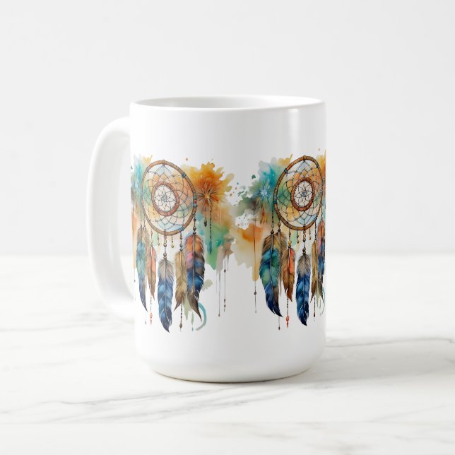NATIV AMERIKANSK DREAM-CATCHER KAFFEMUGG (Framsida vänster)