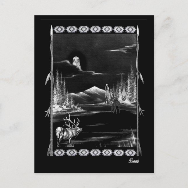 NATIV AMERIKANSK KOLLEGA VYKORT (Framsida)