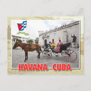 Nativ i kostym under transport, Havanna, Kuba Vykort