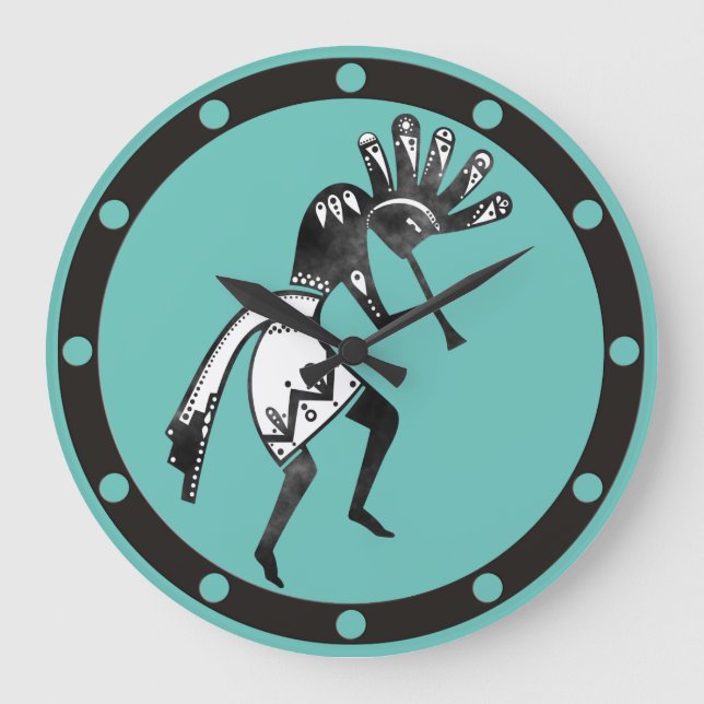 "Native America Culture" - Dancing Kokopelli 1 Stor Klocka (Framsida)