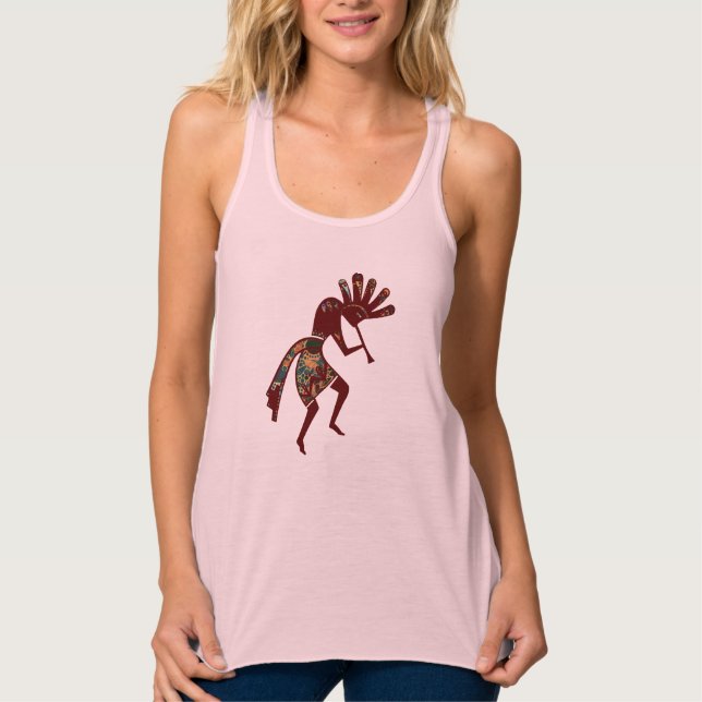 "Native America Culture" - Dancing Kokopelli 3 Linne Med Racerback (Framsida)