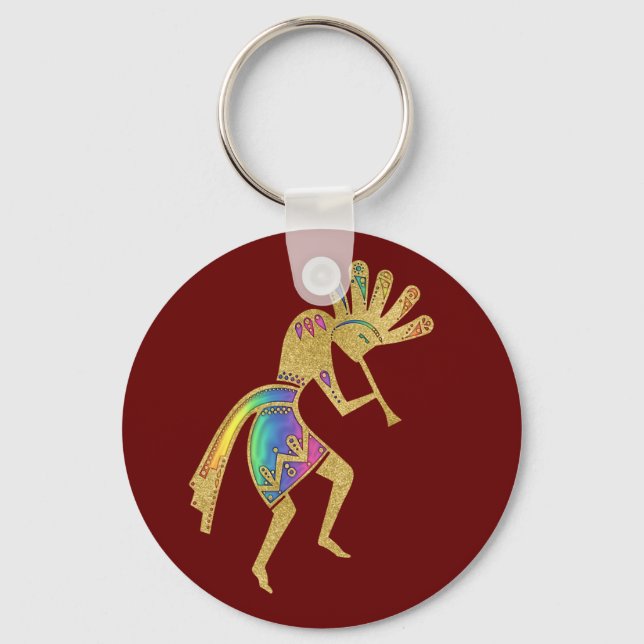 "Native America Culture" - Dancing Kokopelli 5 Nyckelring (Framsida)
