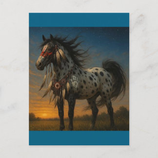 Native American Appaloosa Horse Postcard - Honovi Vykort