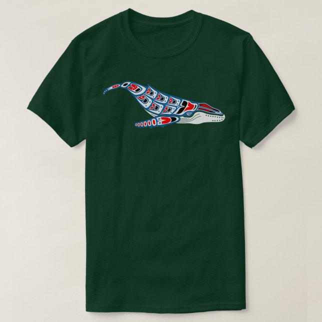 Native American Art Humpback Whale Pacific Northwe T Shirt (Design framsida)