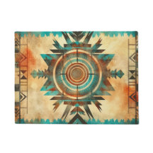 Native American Aztec Geometric Matta