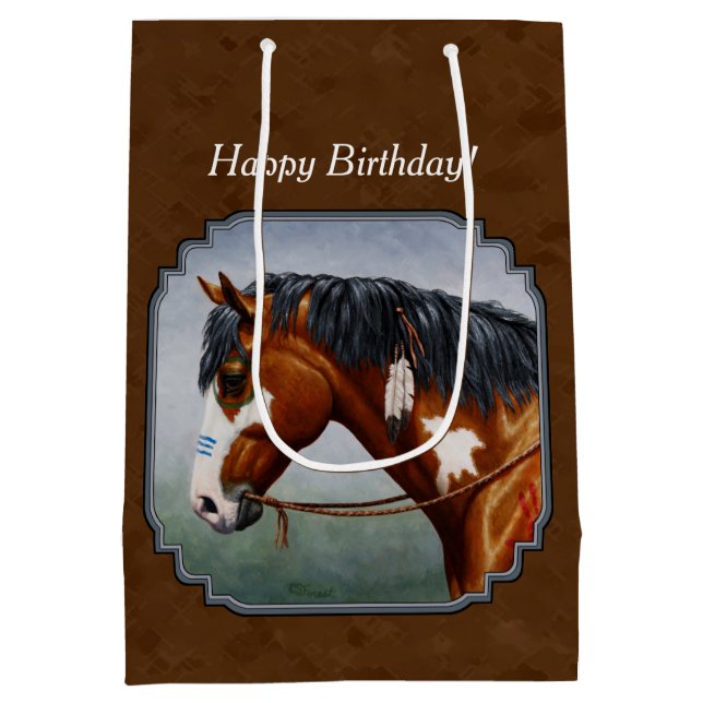 Native American Bay Pinto Horse Brown (Baksidan)