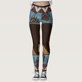 Native American Bear art Leggings