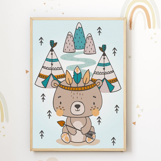 Native American Bear Kids Room Poster Nursery (Skapare uppladdad)