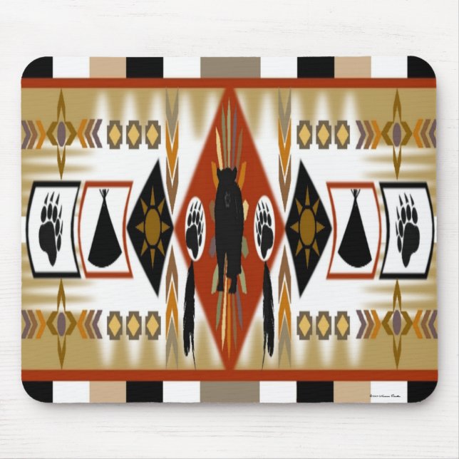 Native American Bear Klan Mousepad Musmatta (Framsidan)