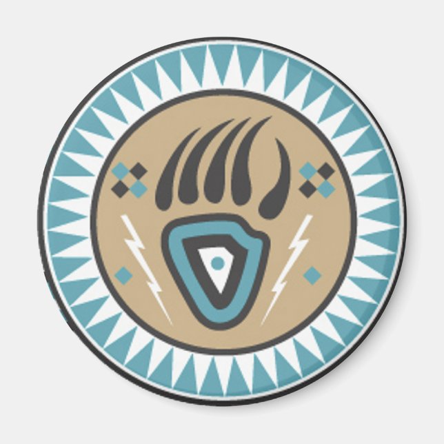 Native American Bear Tass Magnet (Framsidan)