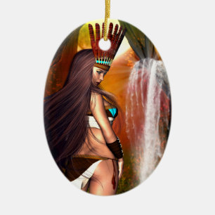 Native American Beauty Julgransprydnad Keramik