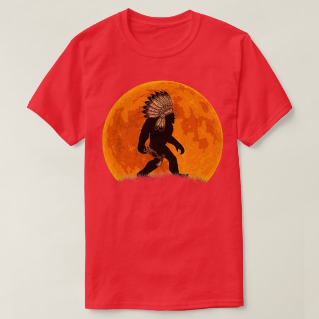 Native American Bigfoot T Shirt (Design framsida)