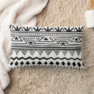 Native American Black and White Dekorativ kudde/ Lumbarkudde