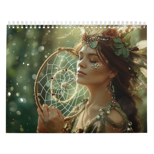 Native American Boho Dreamcatcher Tribal Foton Kalender (Omslag)