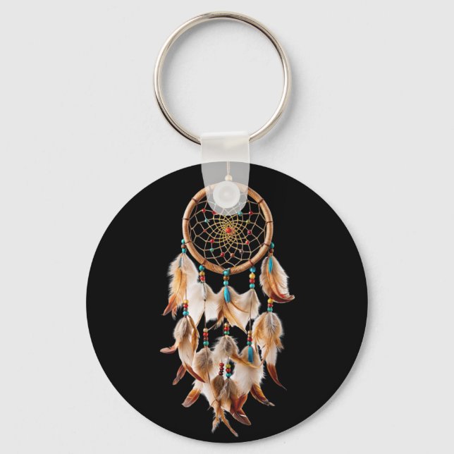 Native American Boho Dreamcatcher Tribal Foton Nyckelring (Framsida)