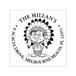 Native American boyens leende tema Självfärgande Stämpel