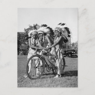 Native American Boys, 1930 Vykort