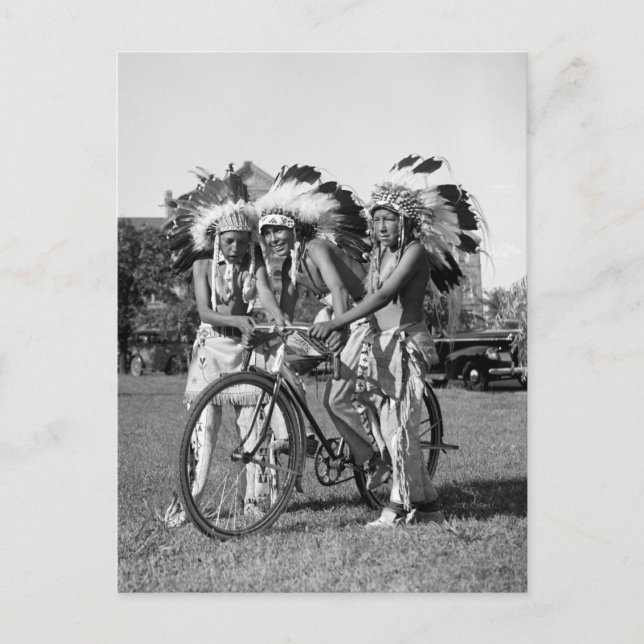 Native American Boys, 1930 Vykort (Framsida)