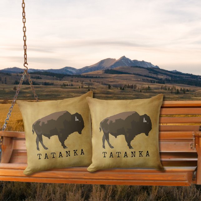 Native American Buffalo | Bison | Tatanka Teckning Kudde (Skapare uppladdad)