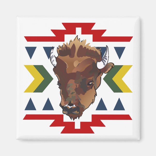 Native American Buffalo Magnet (Framsidan)