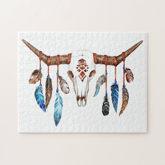 Native American Bull School Pussel (Horisontell)
