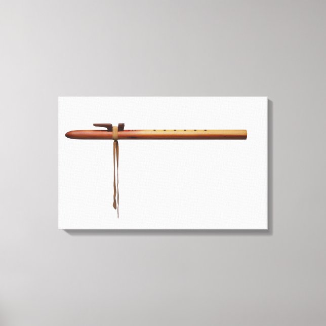 Native American Cedar Flute Canvastryck (Framsida)
