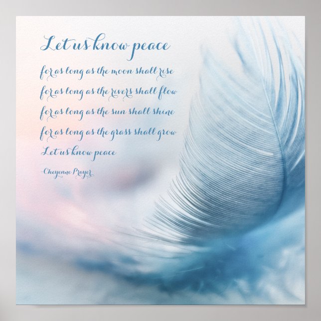 Native American Cheyenne Prayer for Peace Poster (Framsidan)