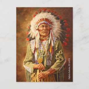 Native American Chief Lakota Vykort