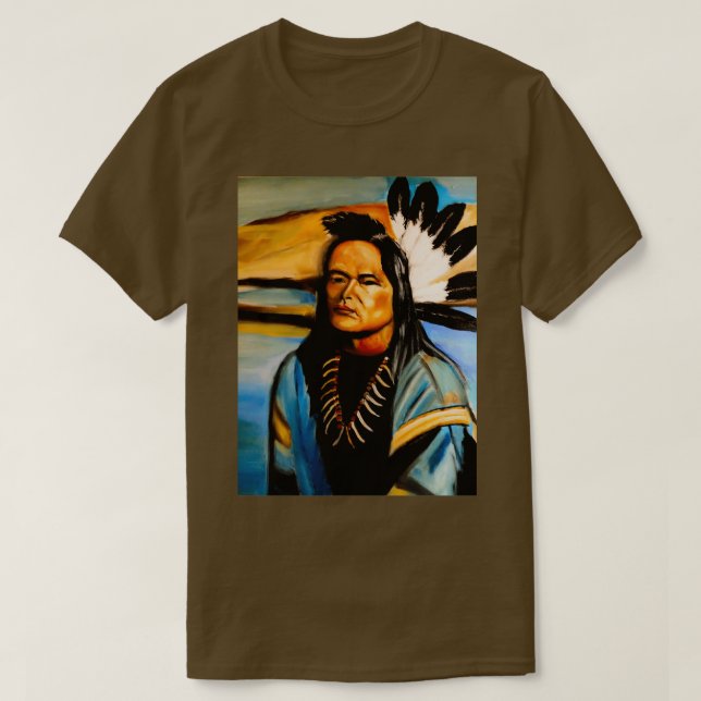 Native American Chief Long T Shirt (Design framsida)